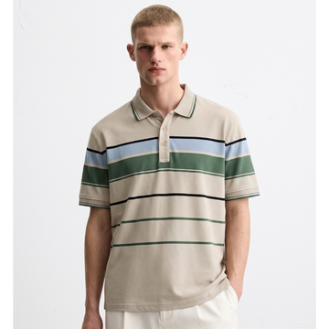 Glacier Grey Stripe Elite Polo (A-5011)