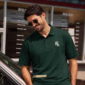 Flag Green Mens Polo (A-4176)