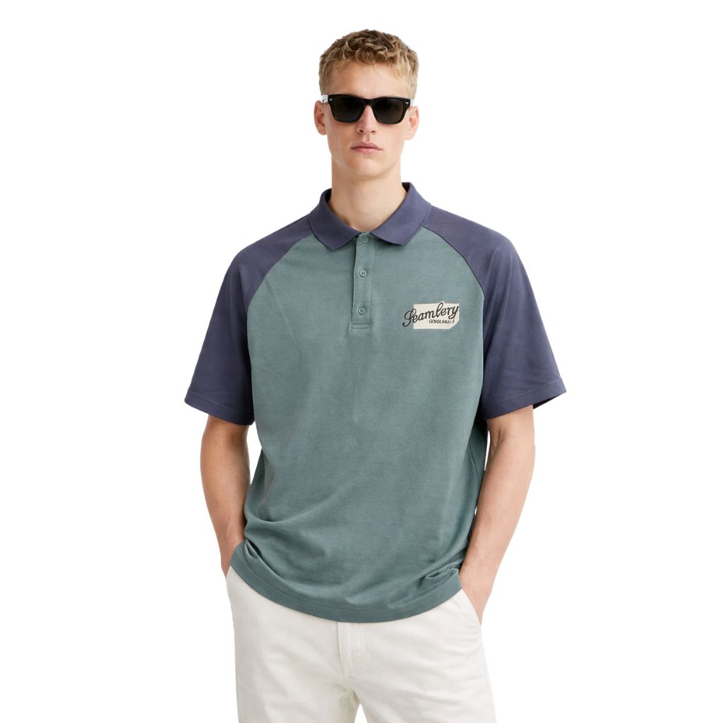 Bottle Green & Grey Combination Polo (A-4168)