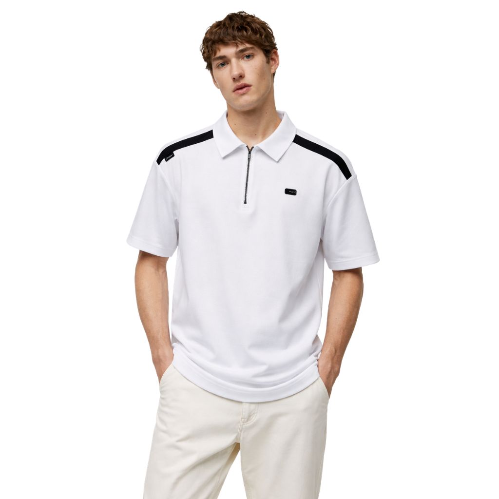 White Half Zipper Polo (A-4116)