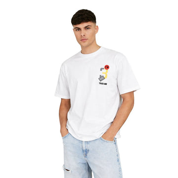 White Light Printed Mens Round Neck T-shirt (A-4157)