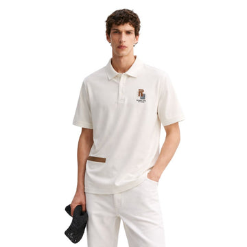 Off-White Light Embroidered Polo (A-4176)