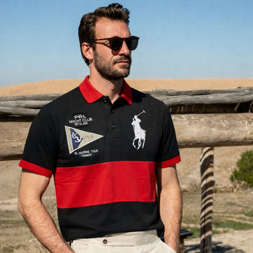 Red Stripes Black Polos (A-4166)