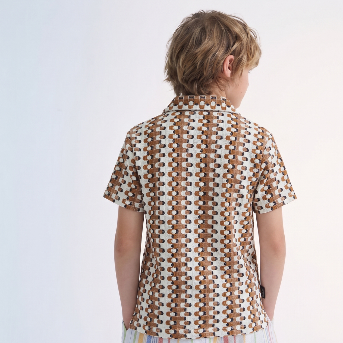 Boys V-Neck Self Texture Polo (A-5042)