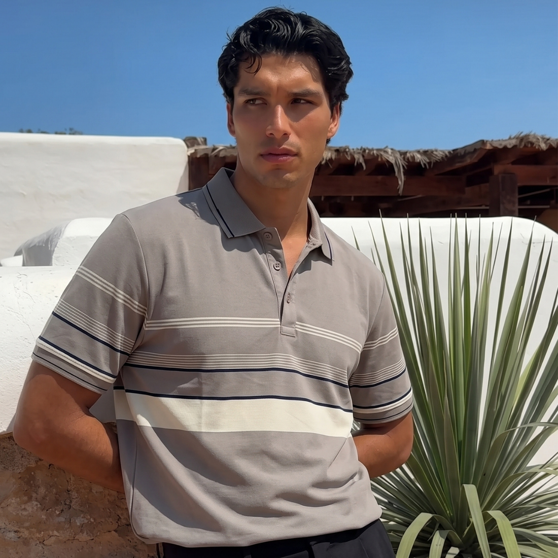 Grey Stripes Elite Polo (A-5011)