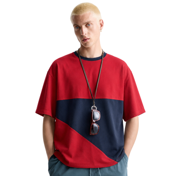 Red & Blue Contrast T-Shirt (A-3595)
