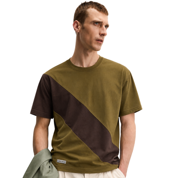Mustard & Brown Round Neck T-shirt (A-3594)