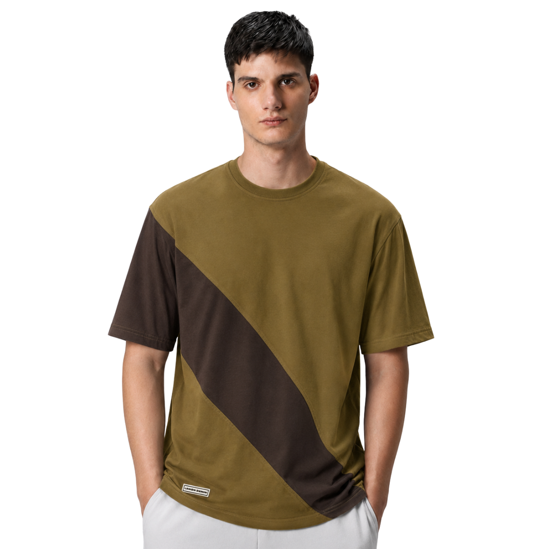 Mustard & Brown Round Neck T-shirt (A-3594)