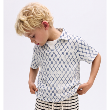 Self Texture V-Neck Polo (A-5042)