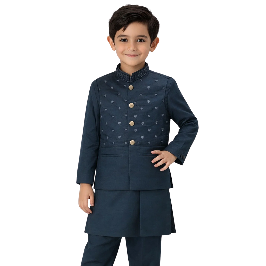 Boys Eastern Shalwar Kameez Waist Coat (A-4109)