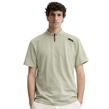 Beige Color Bend Collar Mens Down Shoulder T-shirt (A-4116)