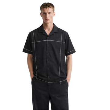 Self Texture Mens Cuban Collar Shirt (A-3403)