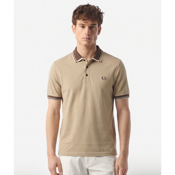 Camel Color & Brown Color Texture Collar Polo (A-5015)