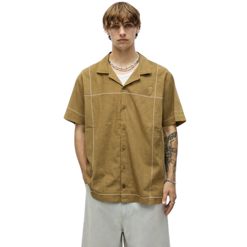 Mustered Self Texture Cuban Collar Shirt (A-3403)