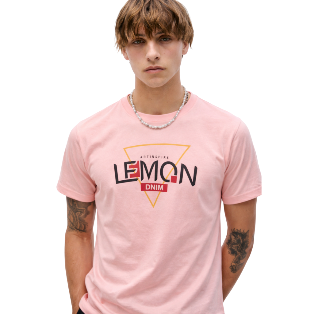 Light Pink Printed T-Shirt (A-1485)