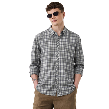 Glacier Grey Mens Casual Check Shirt (A-3840)