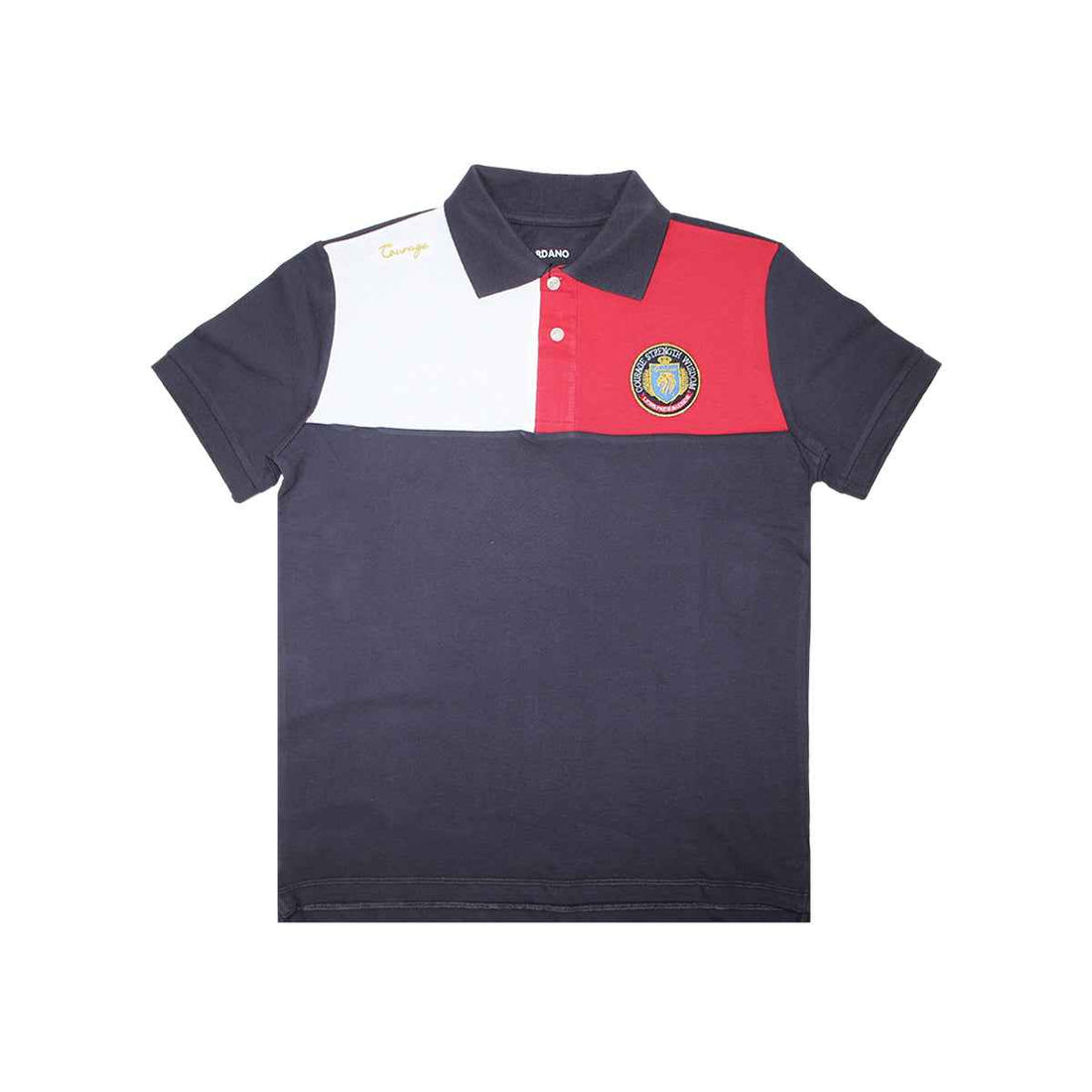 Mens Embroidered Polo Shirt A-3459 with Contrast Design - Stylish Men's Embroidered Polo Shirt