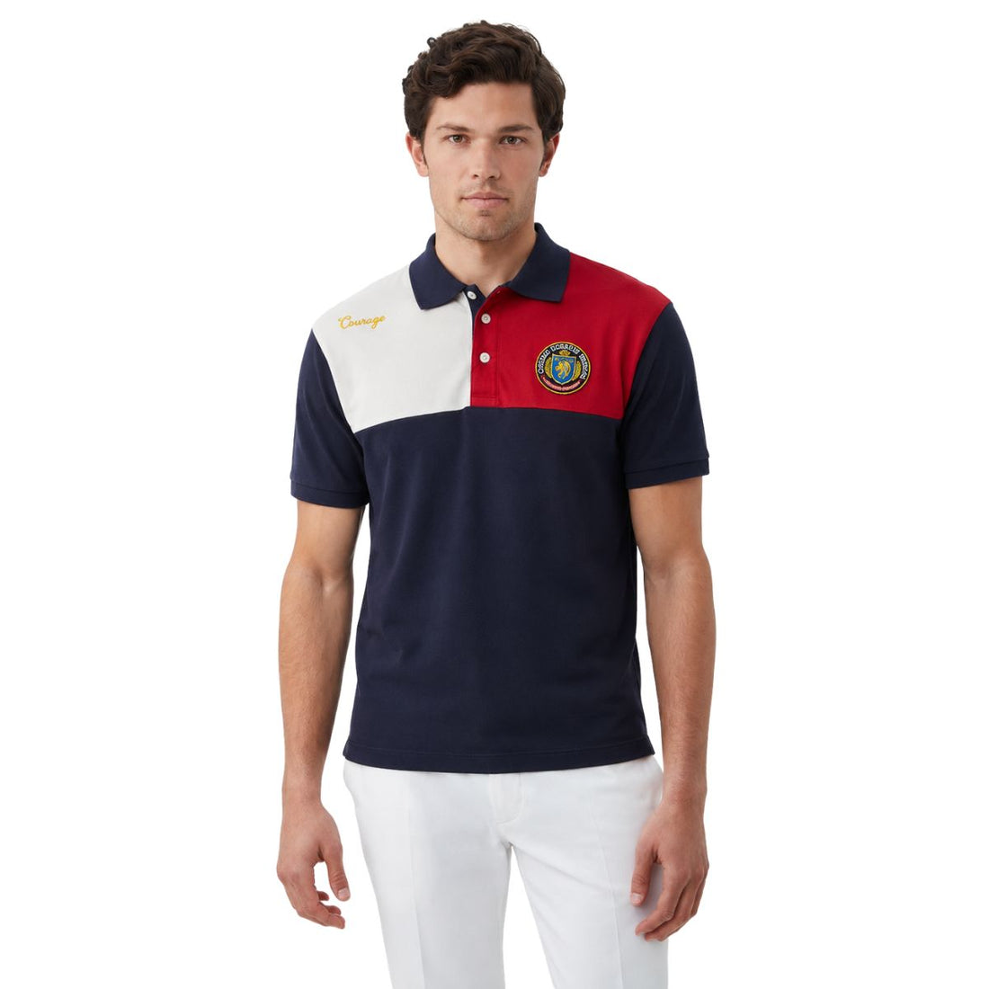 Navy Blue Mens Embroidered Polo Shirt (A-3459)
