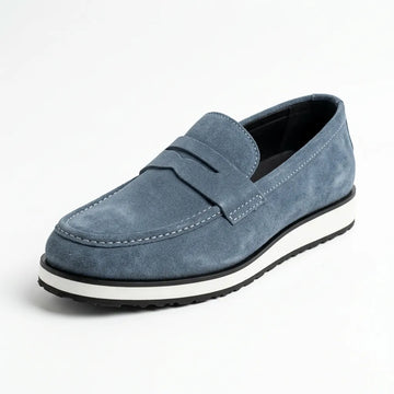 Light Blue Suede Penny Loafer (A-5183)