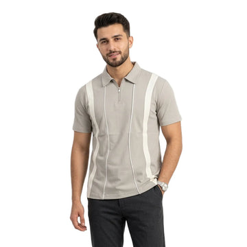 Men's Zipper Stripe Polo (A-5191)