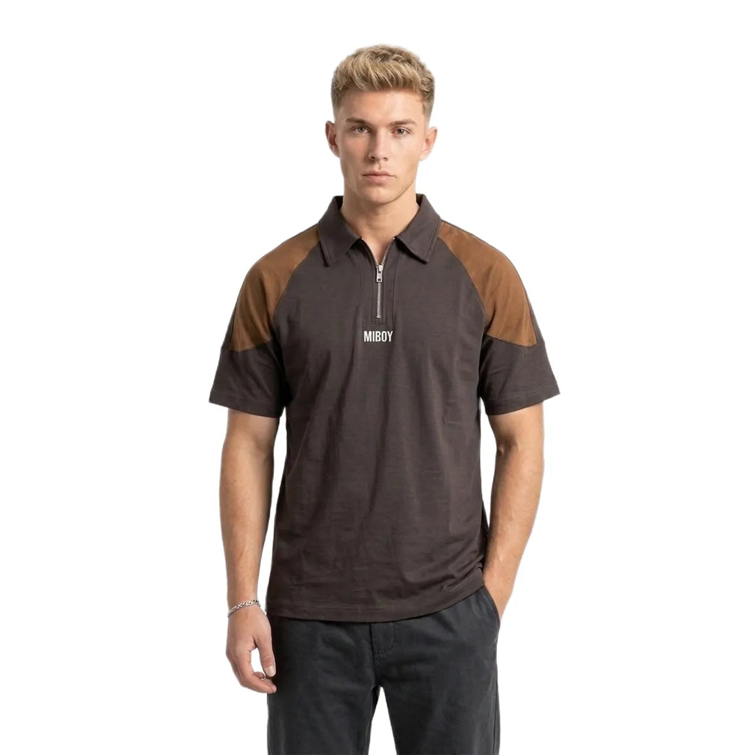 Men's Self Zipper Polo (A-5194)