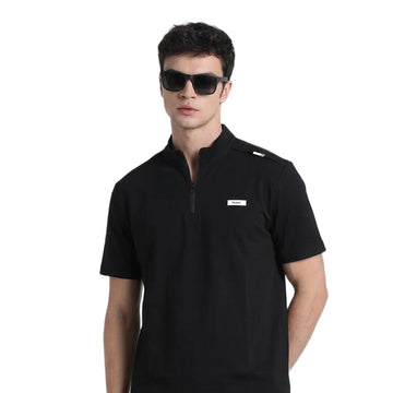 Men's Imported Ban Collar Zipper T-Shirt (A-5189)