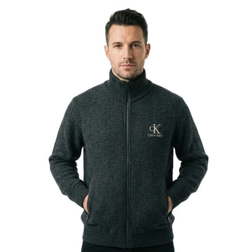 Imported Solid Zipper Sweater (A-5386)