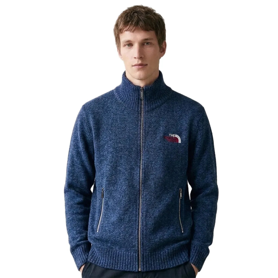 Imported Solid Zipper Sweater (A-5386)