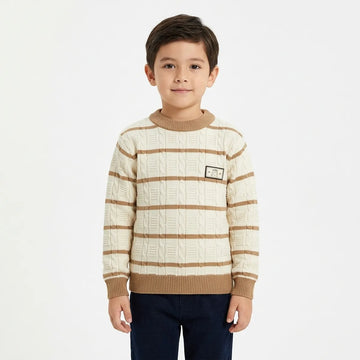 Kids Self Contrast Sweater (A-5445)