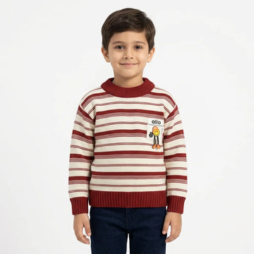 Kids Contrast Stripes Sweater (A-5455)