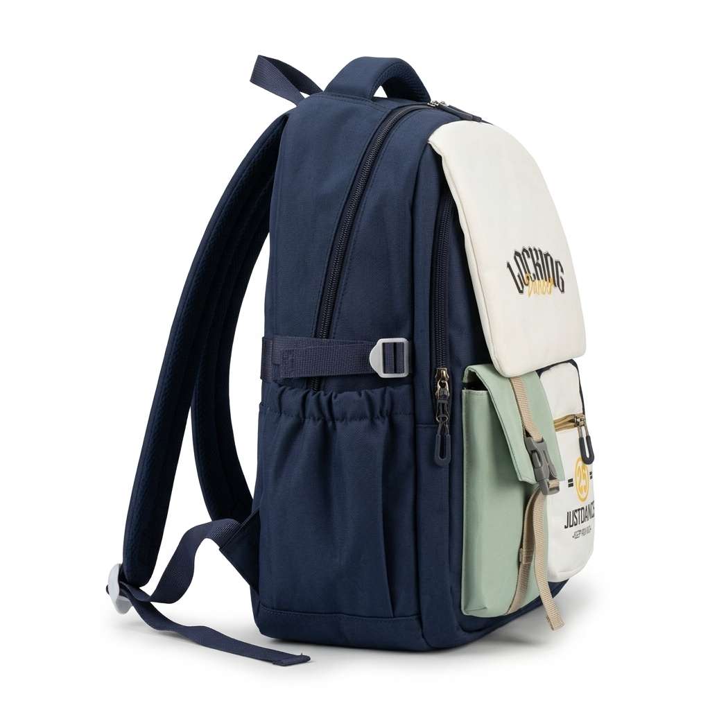 Navy Blue Multi-Pocket Backpack A-5476