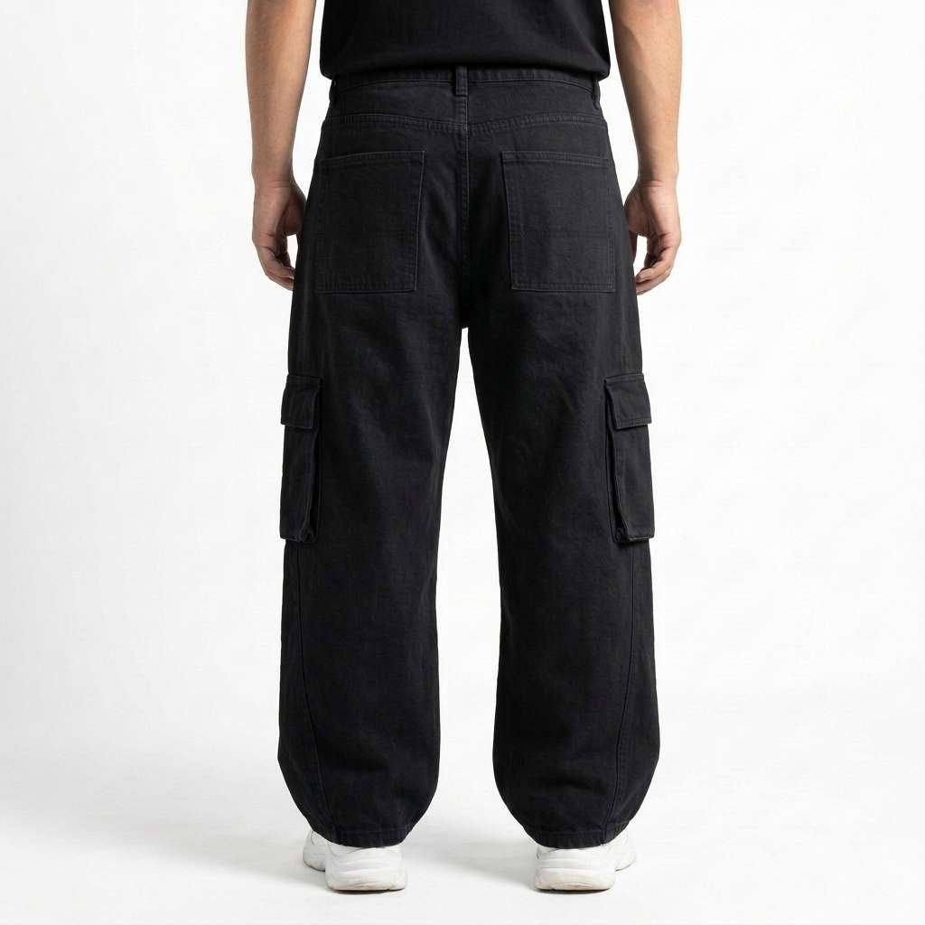Cargo Six Pocket Loose-Fit Baggy Denim (A-5504)