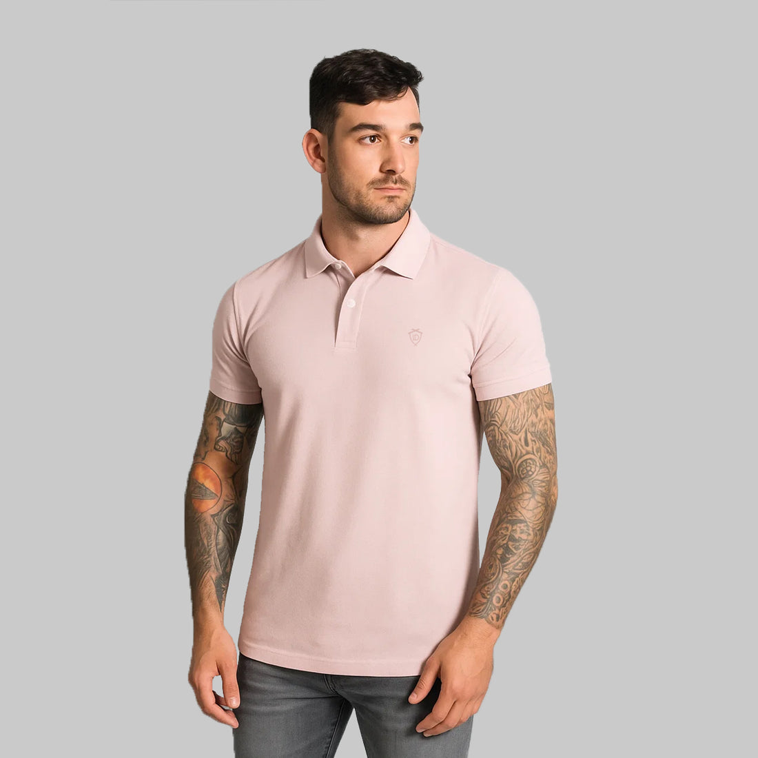 BASIC P.K FABRIC POLO (A-3408) - LEMON DENIM