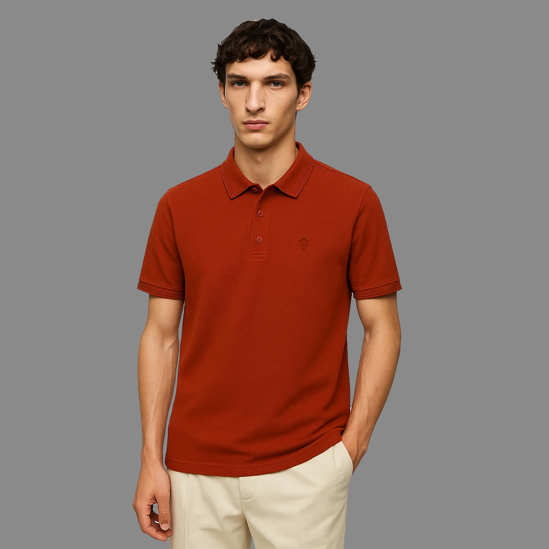 BASIC P.K FABRIC POLO (A-3408) - LEMON DENIM