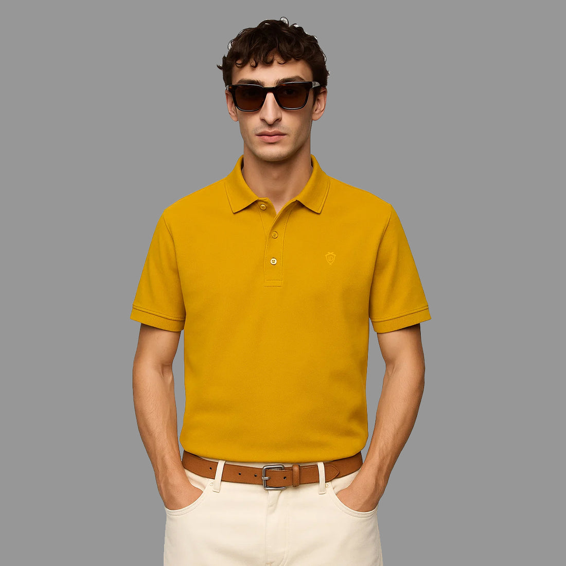 BASIC P.K FABRIC  POLO (A-3408) - LEMON DENIM