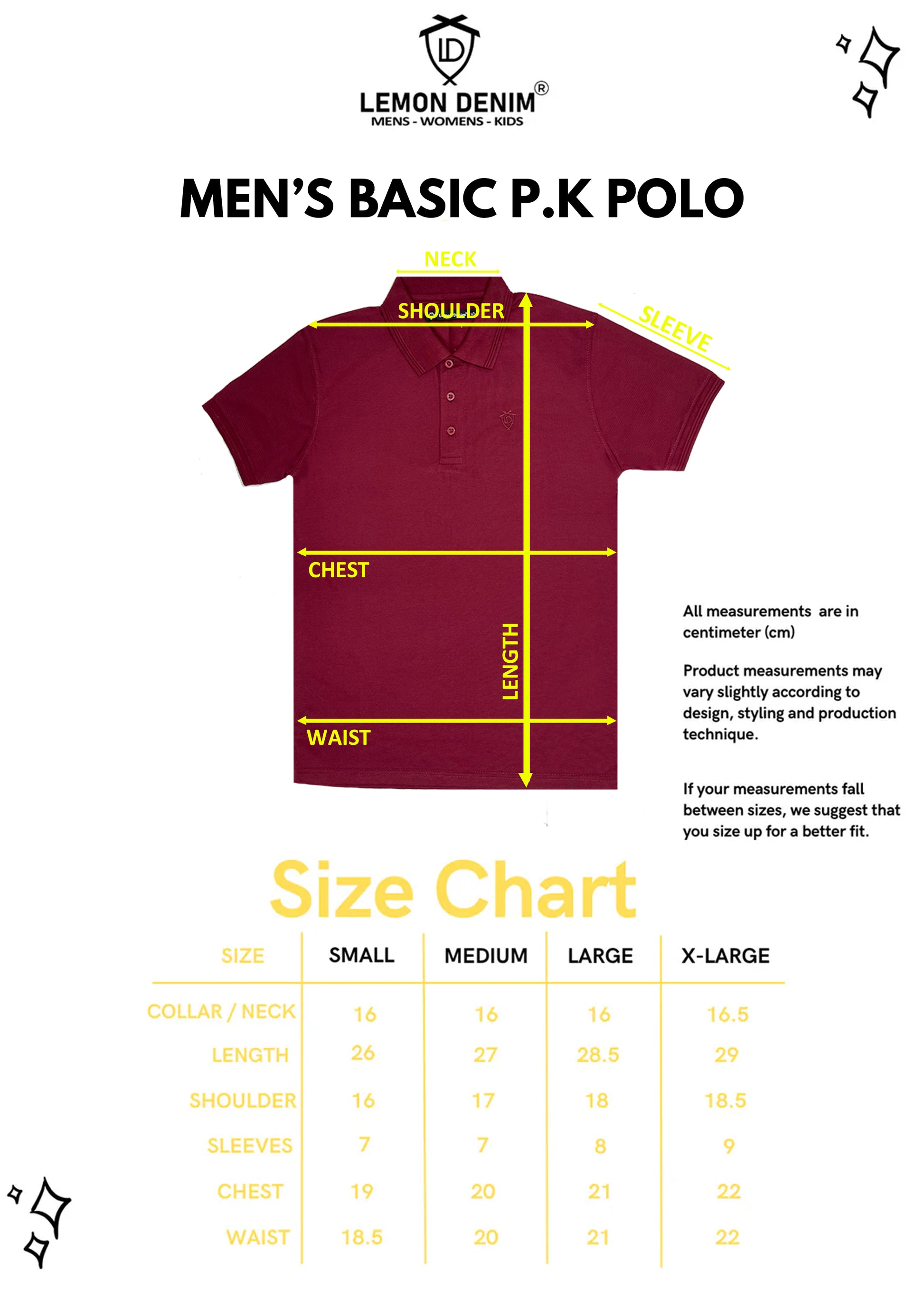 BASIC P.K FABRIC POLO (A-3408) - LEMON DENIM
