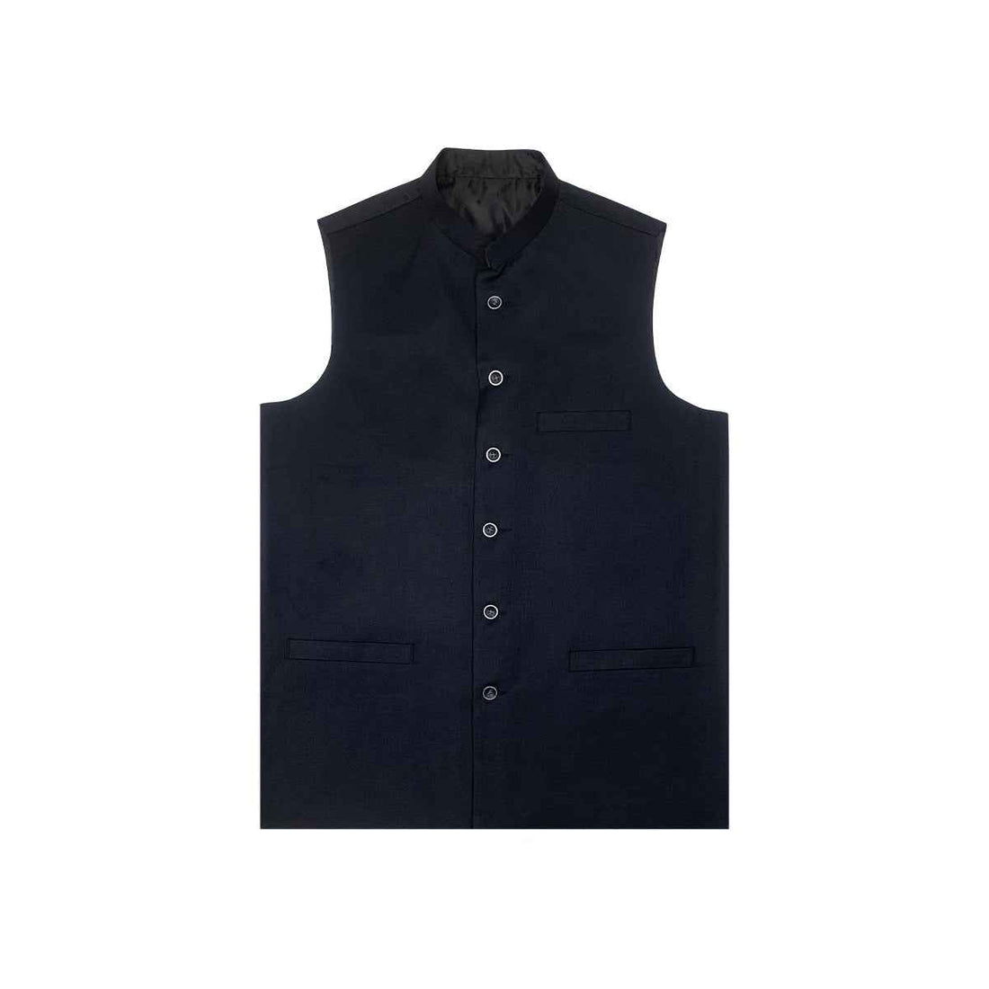 BLACK PLAIN WAISCOAT (A-2376)