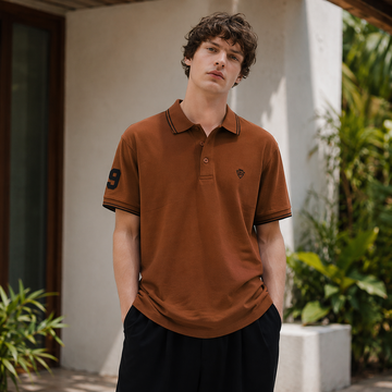 Copper Brown Lemon Denim Polos (A-4308)
