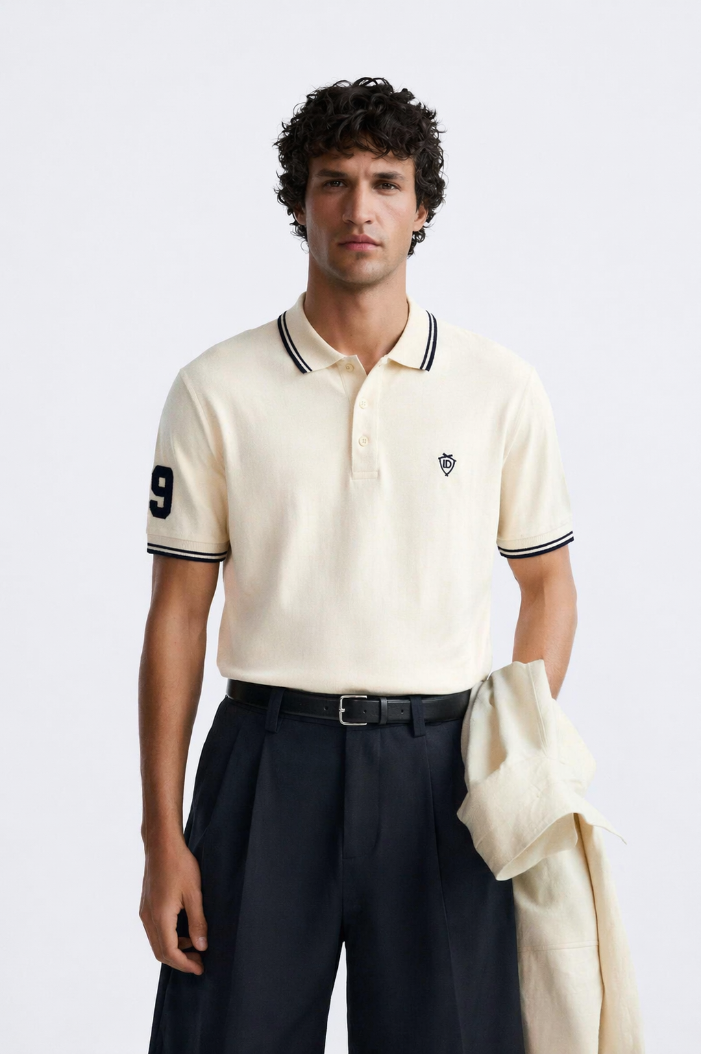 Off-White Mens Lemon Denim Premium Polos(A-4308)