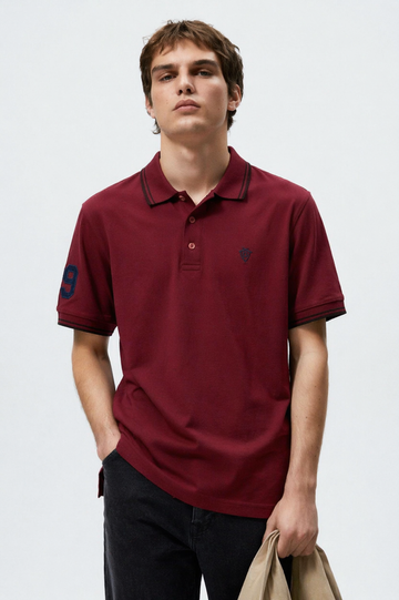 Maroon Lemon Denim Premium Polo (A-4308)