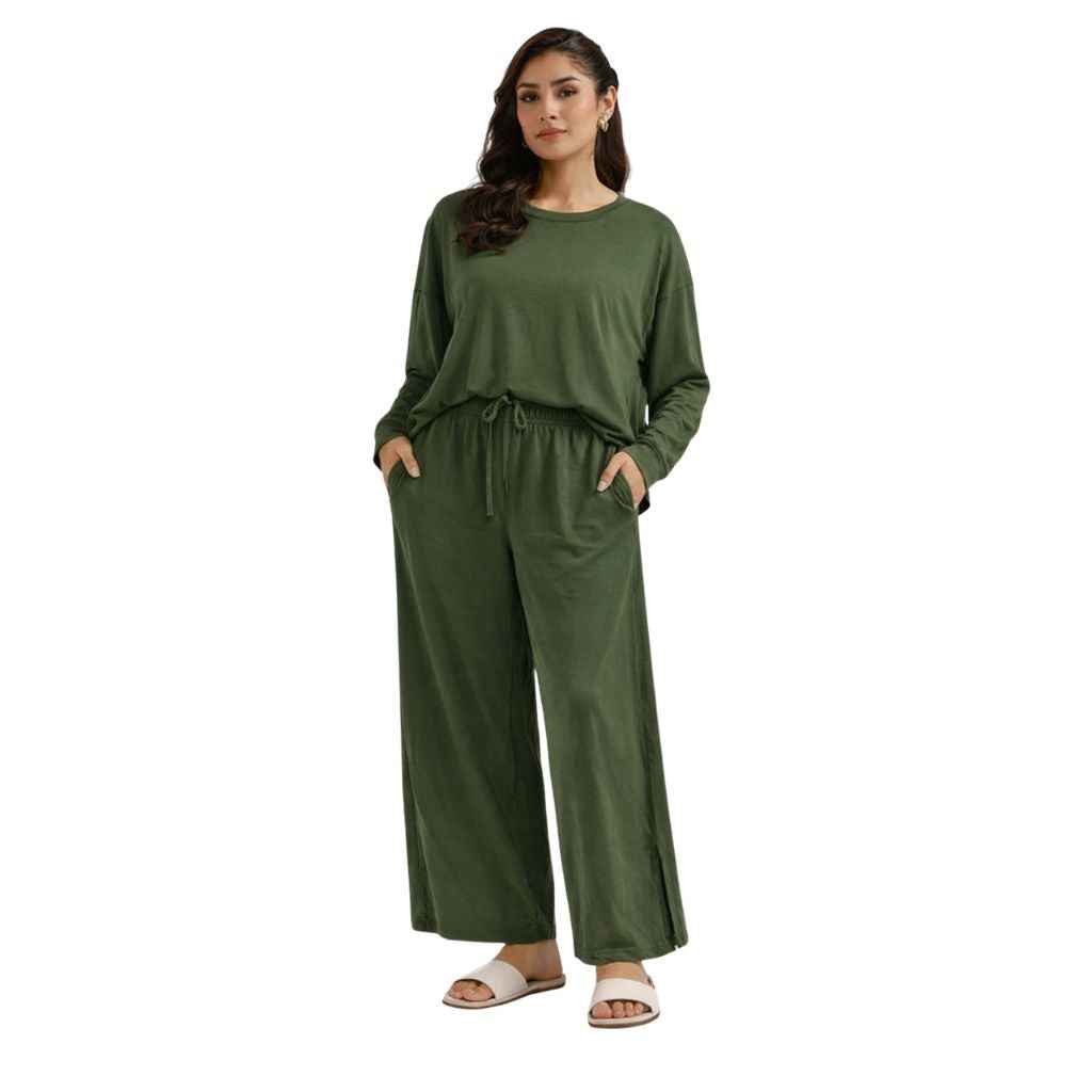 Green Round Vasco's Women's Co-Ord Set (A-2528)