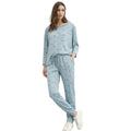 Light Sky Blue Round Printed Women's Tracksuit (A-2607)