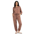 Turkish Rose Color Women Printed Round Neck Track Suit (A-2608)