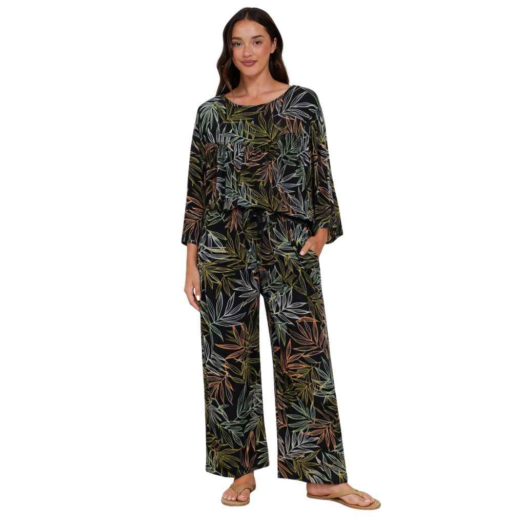 Black Printed Over Size Frock Vasco's Co-Ord Set (A-2606)