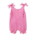 Pink Frill Heart Printed Girls Romper (A-231)