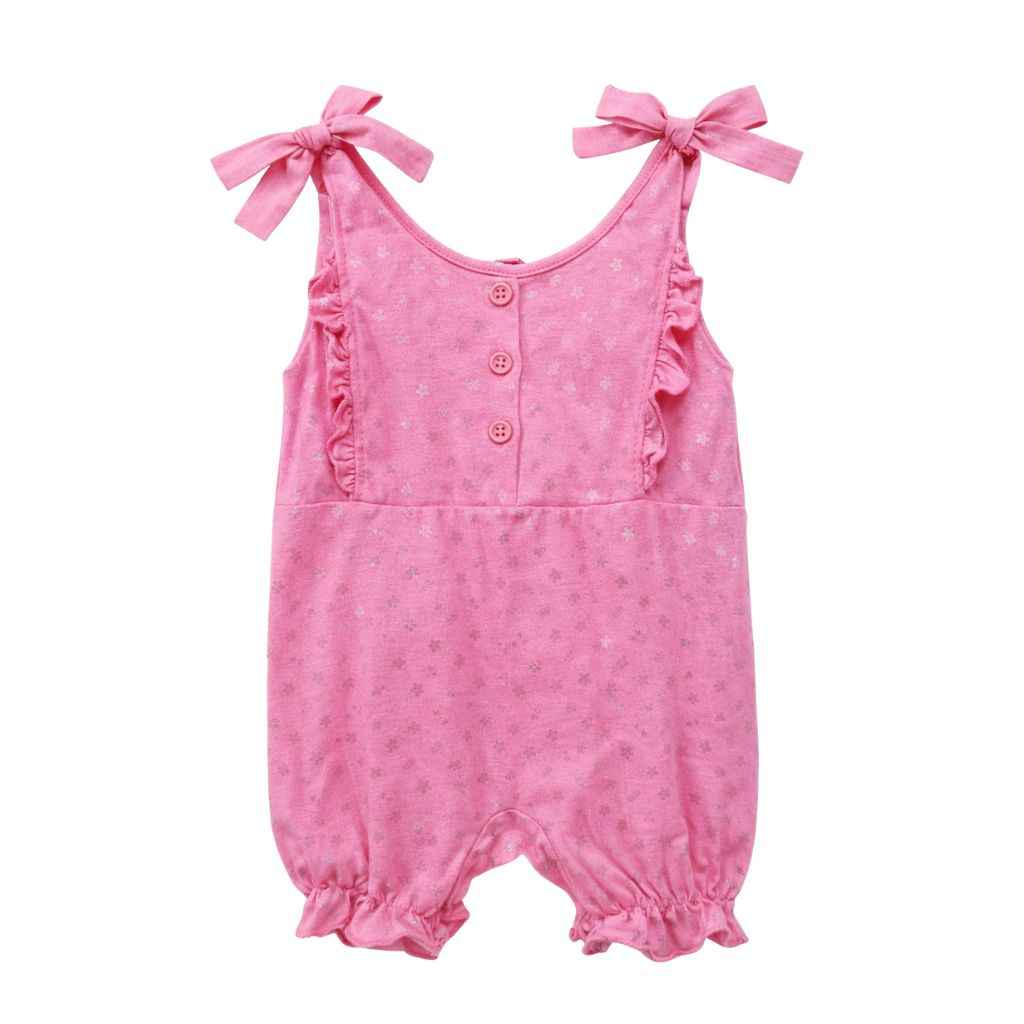 Pink Frill Heart Printed Girls Romper (A-231)