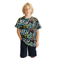 Charcoal Black Boys Badman Printed Tee (A-1386)