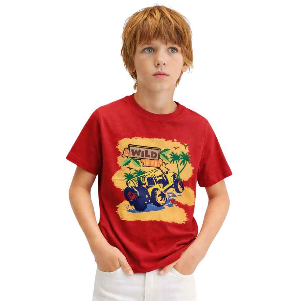 Red Jeep Printed Boys Tee (A-1591)
