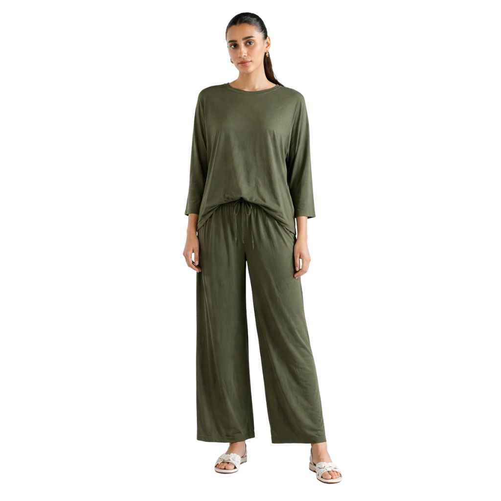Green Round Vasco's Women's Co-Ord Set (A-2528)