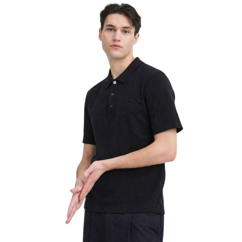 Black Color Half Sleeves Designer Polo T-Shirt (A-3549)